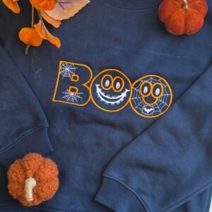 Felpa Bimbi Girocollo Ricamo "BOO"