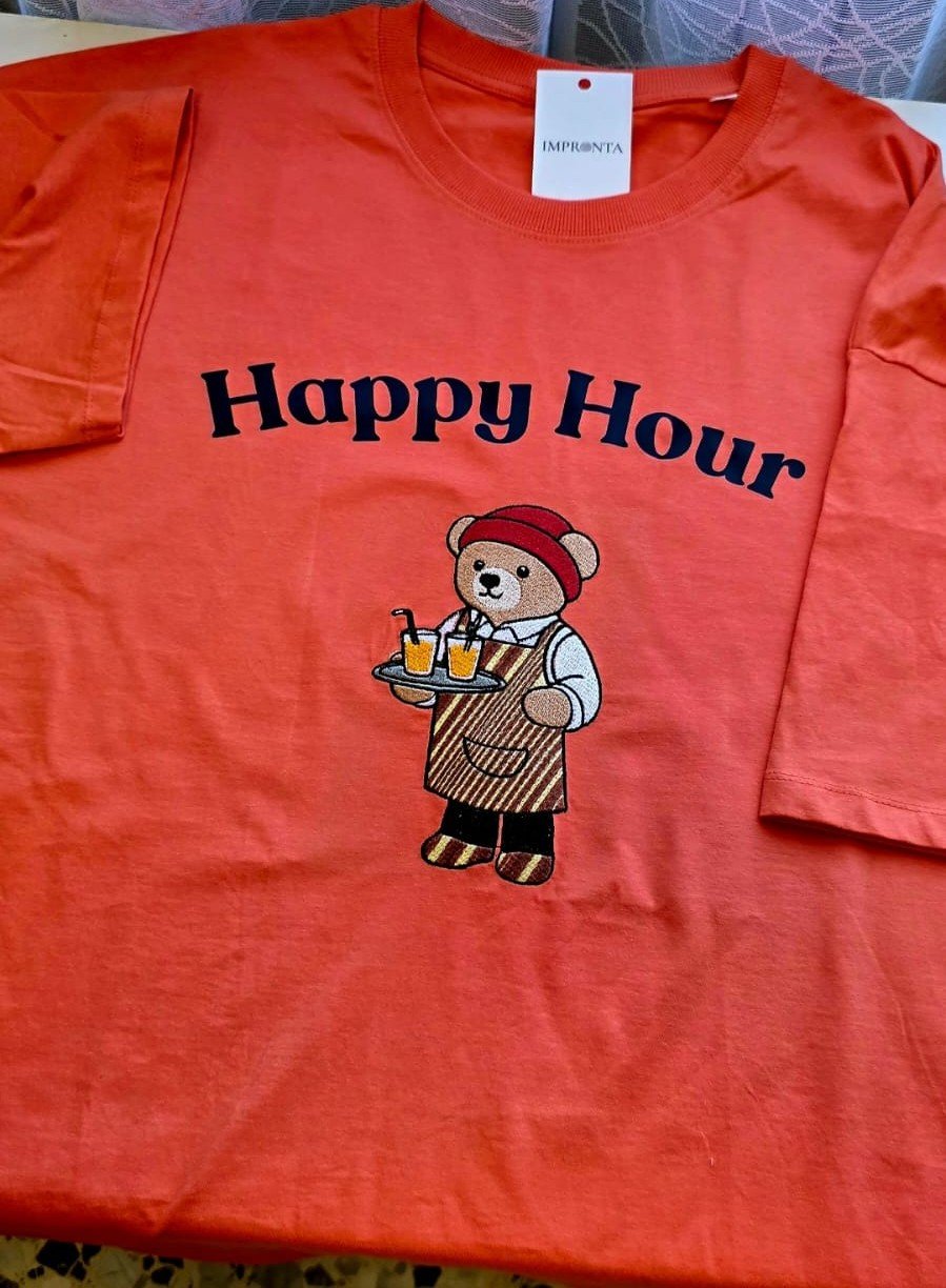 T-Shirt Oversize "Teddy Happy Hour"